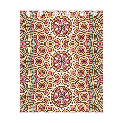 Pastel Ethnic Mandala Print Curtain