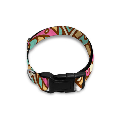 Pastel Ethnic Mandala Print Dog Collar