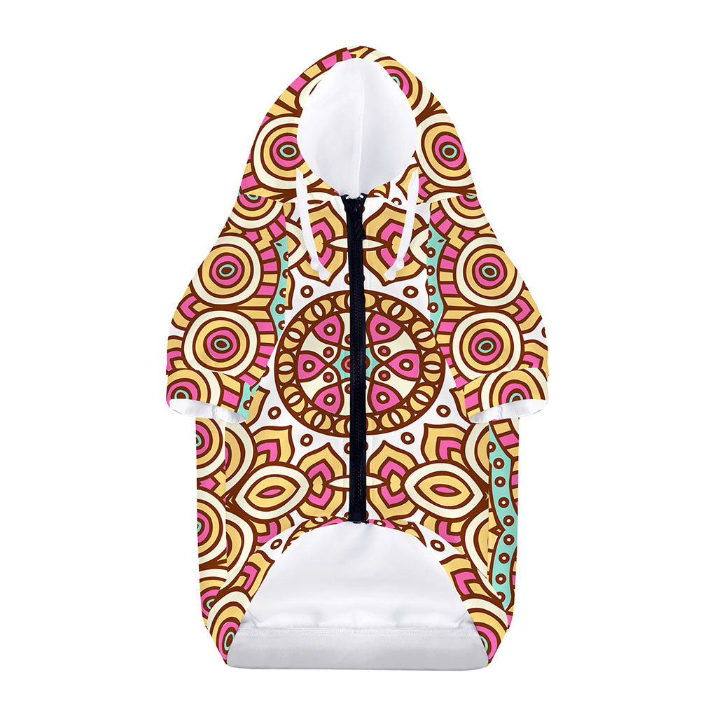 Pastel Ethnic Mandala Print Dog Zip Up Hoodie