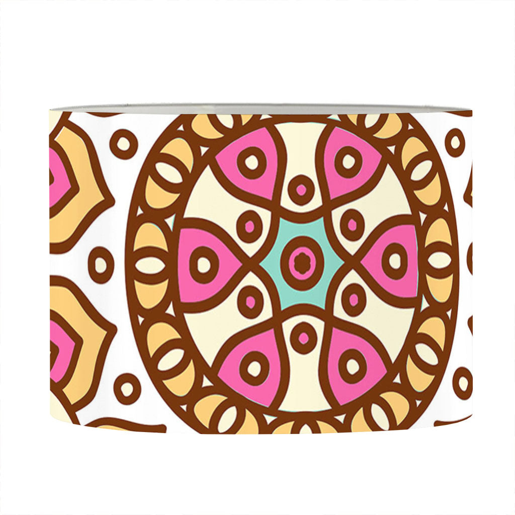 Pastel Ethnic Mandala Print Drum Lamp Shade