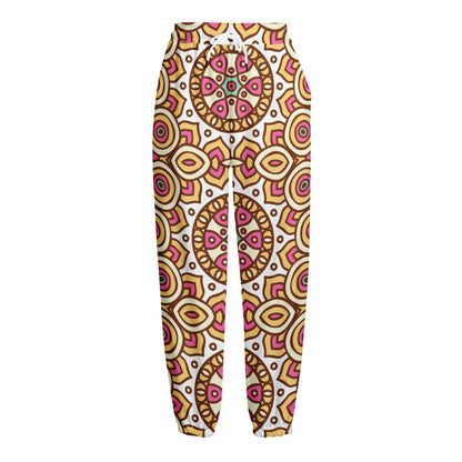Pastel Ethnic Mandala Print Fleece Lined Knit Pants