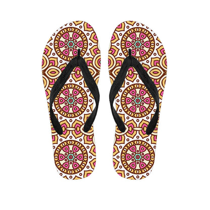 Pastel Ethnic Mandala Print Flip Flops