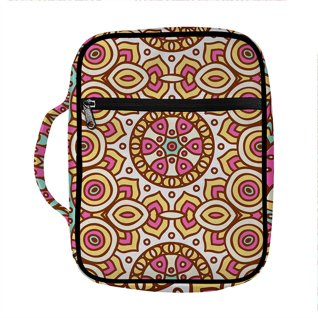 Pastel Ethnic Mandala Print Front Pocket Bible Bag