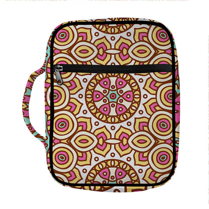 Pastel Ethnic Mandala Print Front Pocket Bible Bag