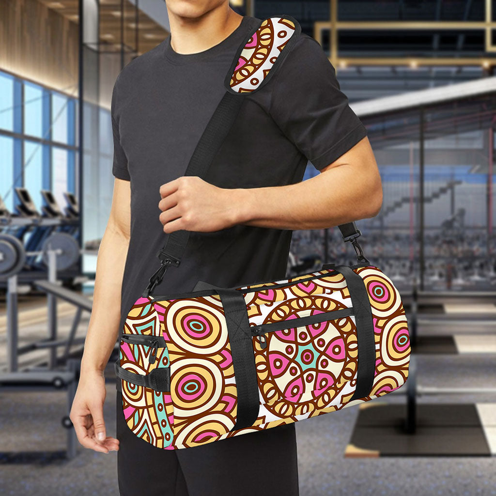 Pastel Ethnic Mandala Print Gym Bag