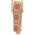Pastel Ethnic Mandala Print High Slit Maxi Skirt