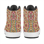 Pastel Ethnic Mandala Print High Top Leather Sneakers