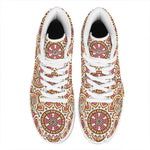 Pastel Ethnic Mandala Print High Top Leather Sneakers