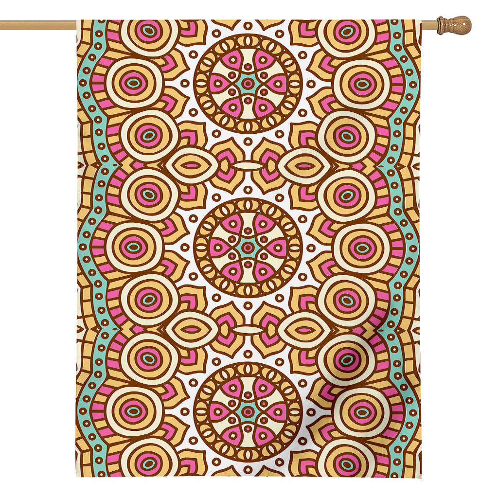 Pastel Ethnic Mandala Print House Flag