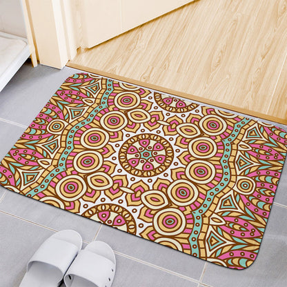 Pastel Ethnic Mandala Print Indoor Door Mat
