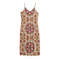 Pastel Ethnic Mandala Print Jersey Midi Cami Dress