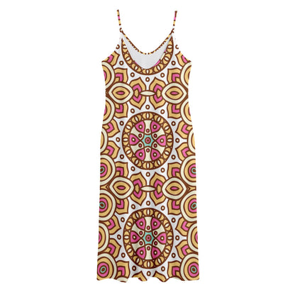 Pastel Ethnic Mandala Print Jersey Midi Cami Dress