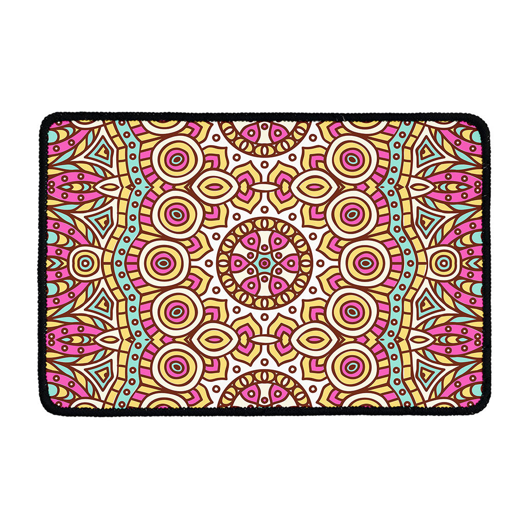 Pastel Ethnic Mandala Print Kitchen Mat