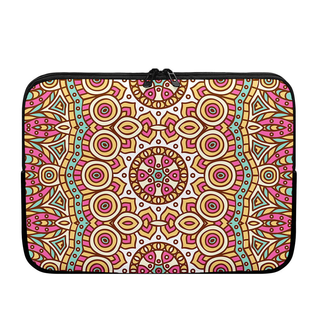 Pastel Ethnic Mandala Print Laptop Sleeve