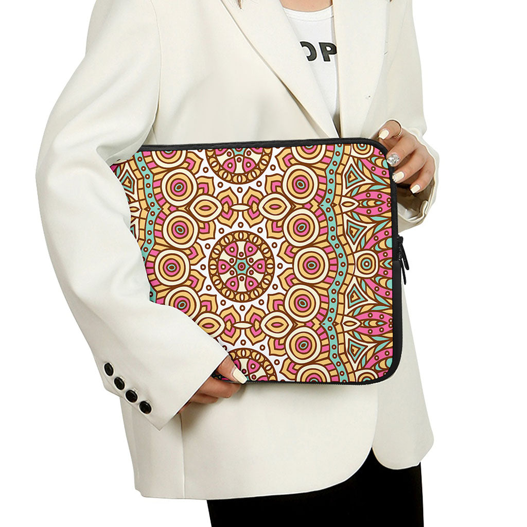 Pastel Ethnic Mandala Print Laptop Sleeve