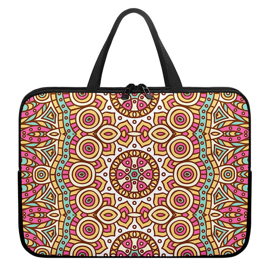 Pastel Ethnic Mandala Print Laptop Sleeve With Handle