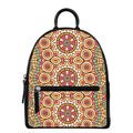 Pastel Ethnic Mandala Print Leather Backpack