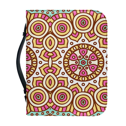 Pastel Ethnic Mandala Print Leather Bible Cover