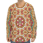 Pastel Ethnic Mandala Print Long Sleeve Baseball Jersey