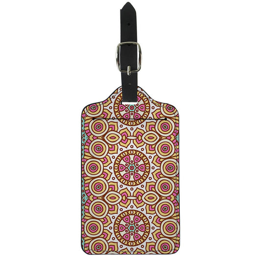 Pastel Ethnic Mandala Print Luggage Tag