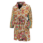 Pastel Ethnic Mandala Print Men's Bathrobe
