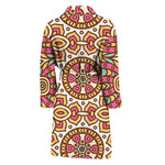 Pastel Ethnic Mandala Print Men's Bathrobe