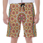 Pastel Ethnic Mandala Print Men's Beach Shorts