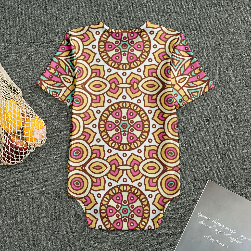Pastel Ethnic Mandala Print Men's Bodysuit