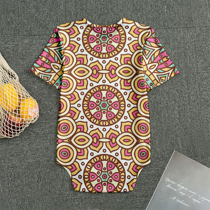 Pastel Ethnic Mandala Print Men's Bodysuit