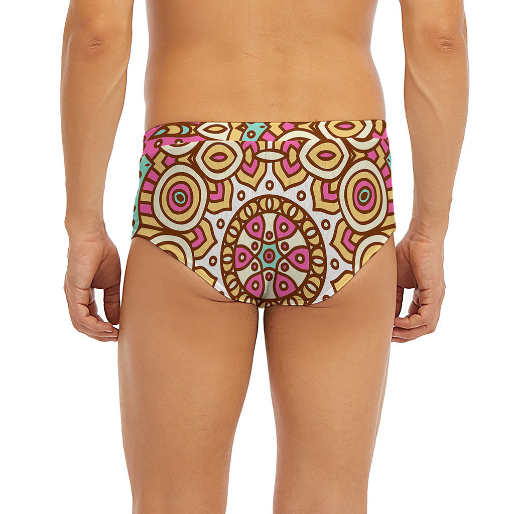 Pastel Ethnic Mandala Print Men's Briefs