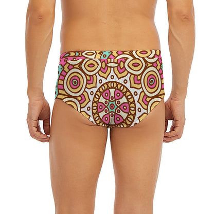 Pastel Ethnic Mandala Print Men's Briefs