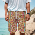 Pastel Ethnic Mandala Print Men's Cargo Shorts