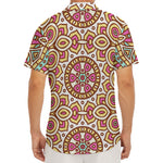 Pastel Ethnic Mandala Print Men's Deep V-Neck Shirt