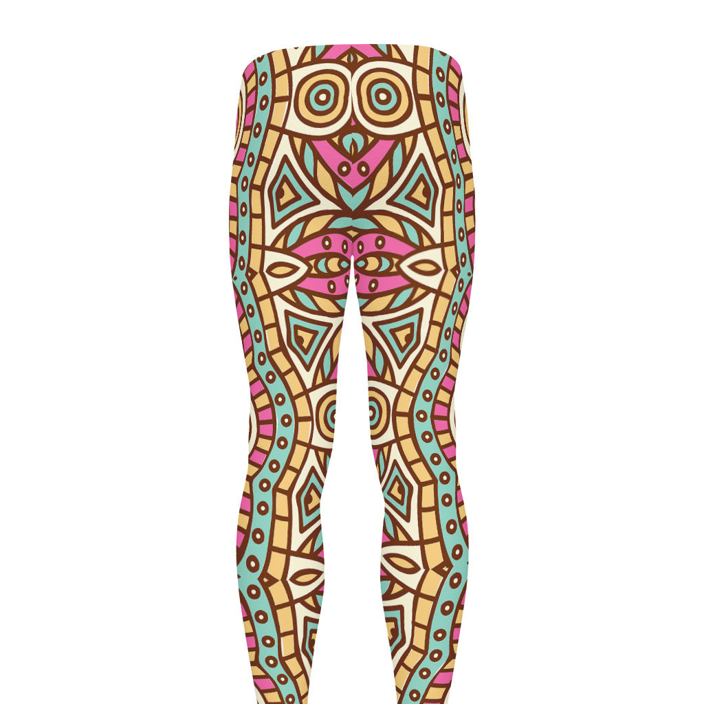 Pastel Ethnic Mandala Print Men's leggings