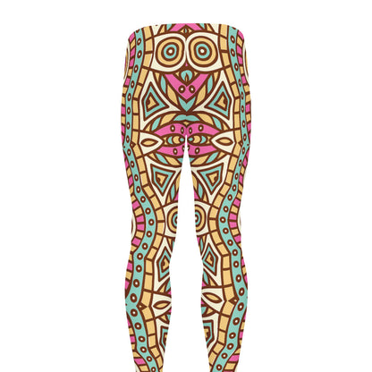 Pastel Ethnic Mandala Print Men's leggings