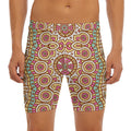 Pastel Ethnic Mandala Print Men's Long Boxer Briefs