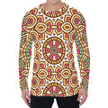 Pastel Ethnic Mandala Print Men's Long Sleeve T-Shirt