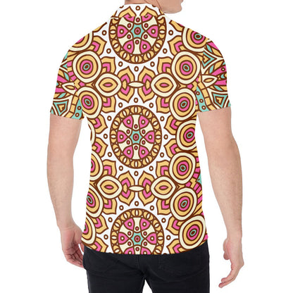 Pastel Ethnic Mandala Print Men's Shirt