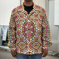 Pastel Ethnic Mandala Print Men's Shirt Jacket