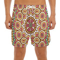 Pastel Ethnic Mandala Print Men's Split Running Shorts