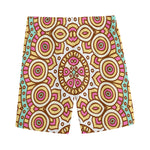 Pastel Ethnic Mandala Print Men's Sports Shorts