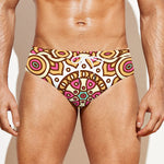 Pastel Ethnic Mandala Print Men's Swim Briefs