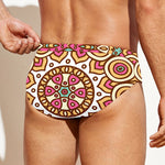 Pastel Ethnic Mandala Print Men's Swim Briefs