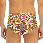 Pastel Ethnic Mandala Print Men's Triangle Swim Briefs