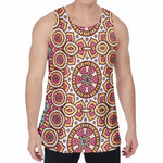 Pastel Ethnic Mandala Print Men's Velvet Tank Top
