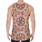 Pastel Ethnic Mandala Print Men's Velvet Tank Top