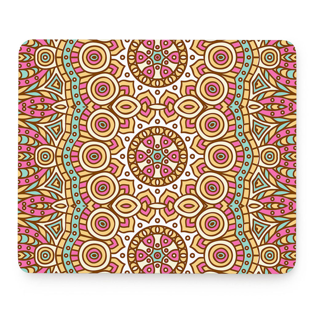 Pastel Ethnic Mandala Print Mouse Pad