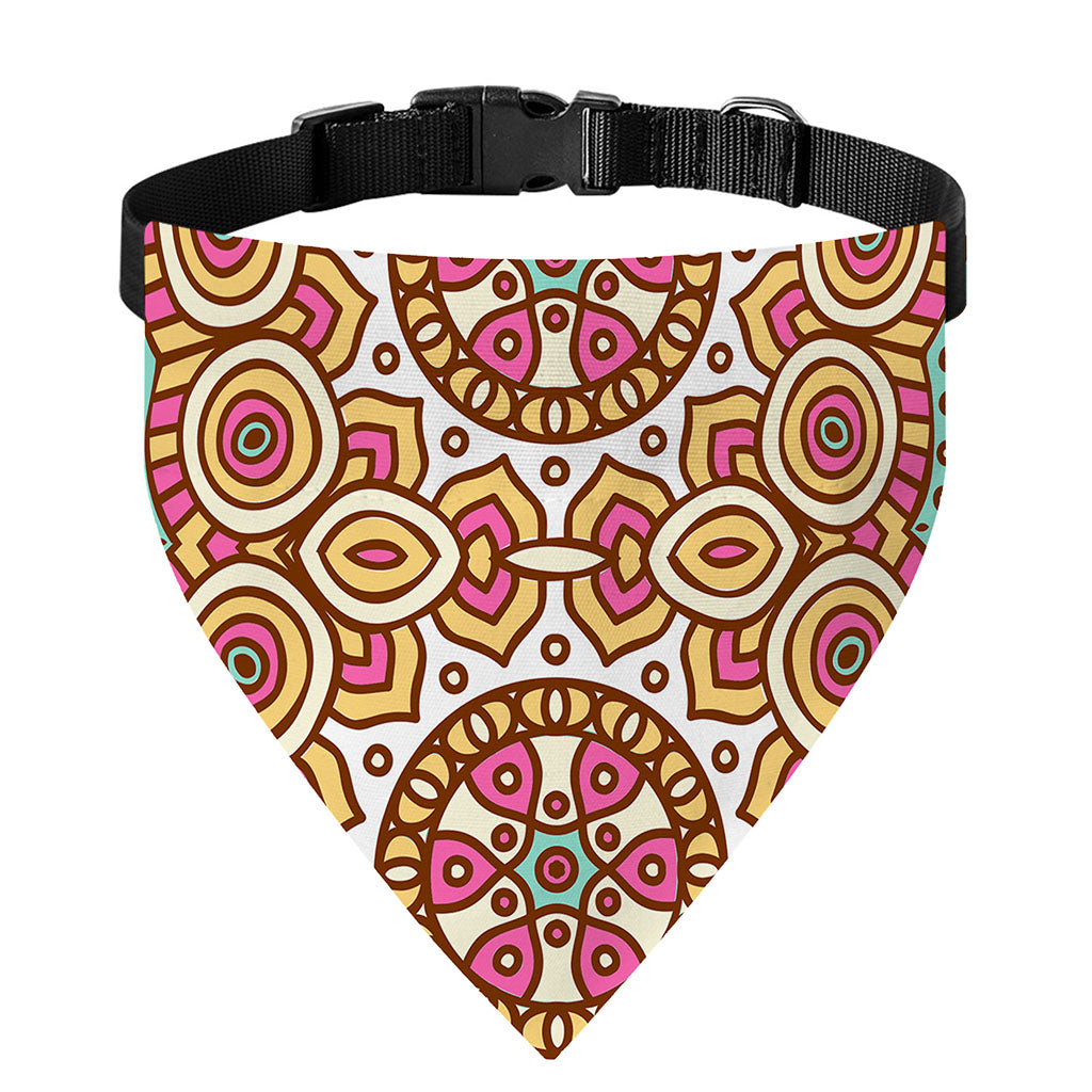 Pastel Ethnic Mandala Print Over The Collar Dog Bandana
