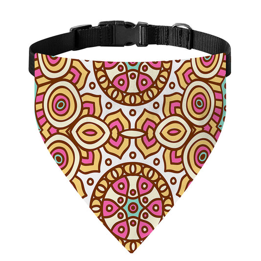 Pastel Ethnic Mandala Print Over The Collar Dog Bandana