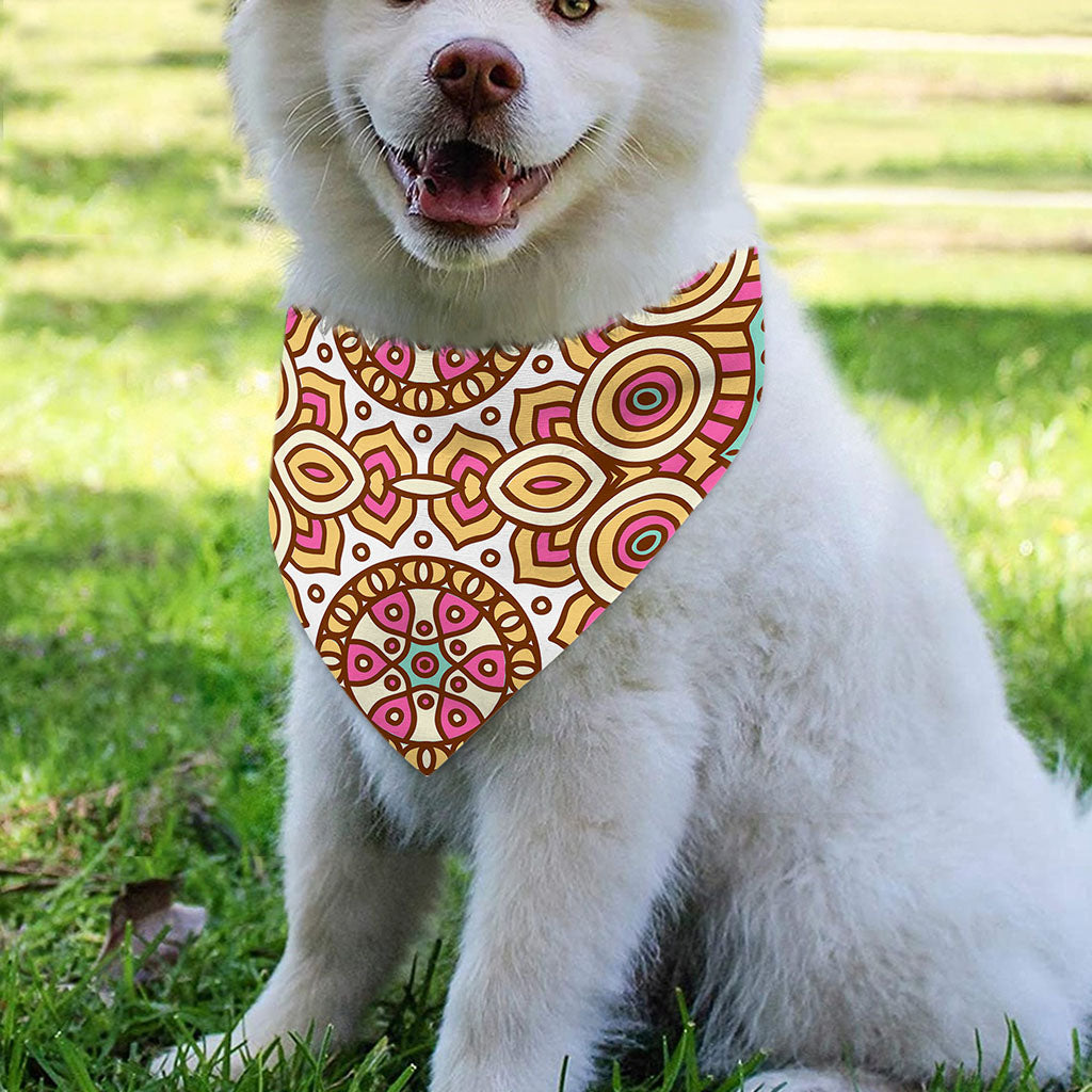 Pastel Ethnic Mandala Print Over The Collar Dog Bandana